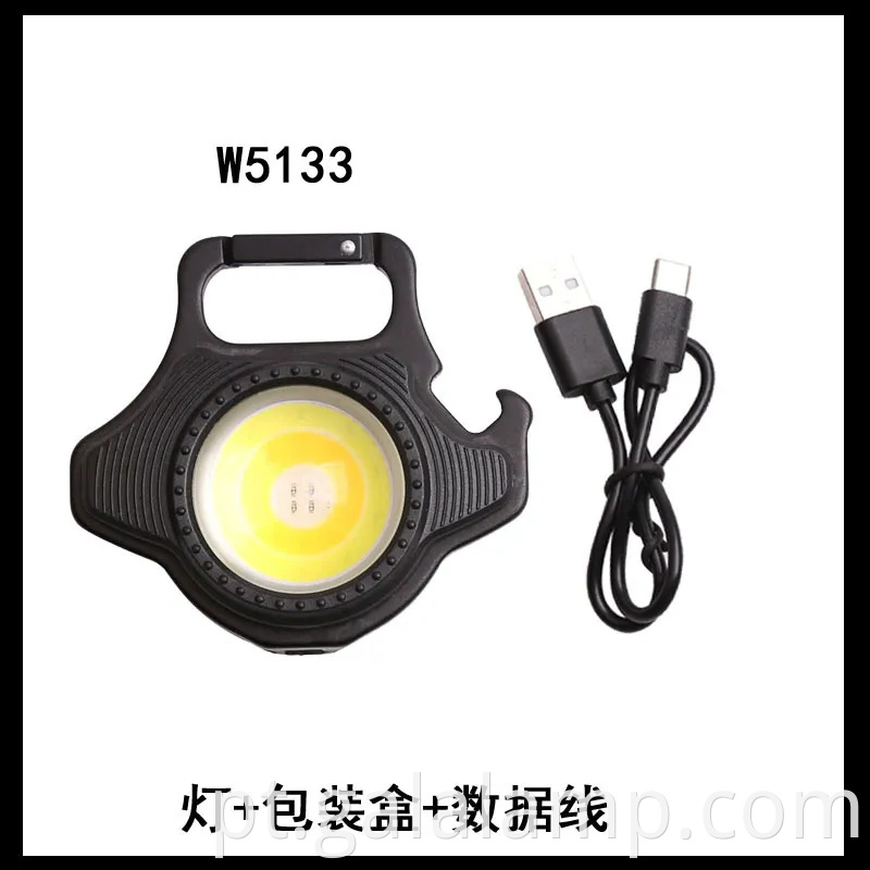 Chave de iluminação portátil multifuncional com luz de acampamento recarregável